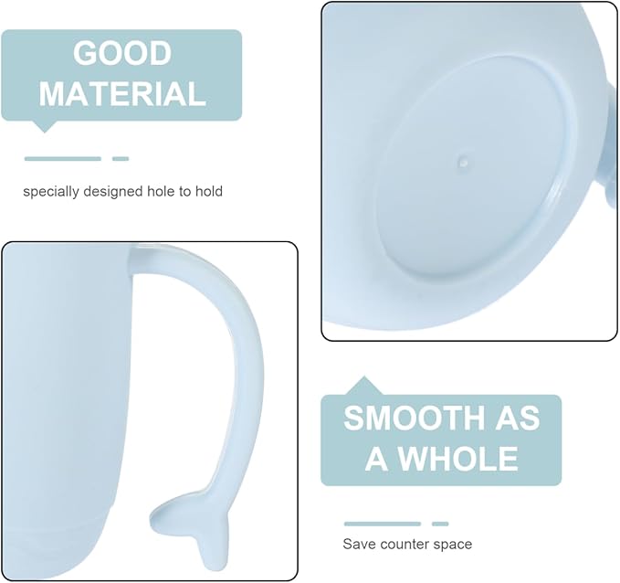 2Pcs Kids Bathroom Plastic Cups with Handles Reusable Mouthwash Tumblers for Toothbrush Holder and Drinking Use 4.5 Inch Pp Material