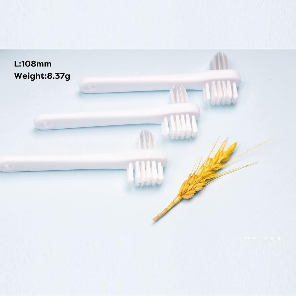 2 Pack Denture Toothbrush Set, Braces & Mouth Guards (Blue/White), Dual Head Hard Bristle Denture Brush for Cleaning False Teeth