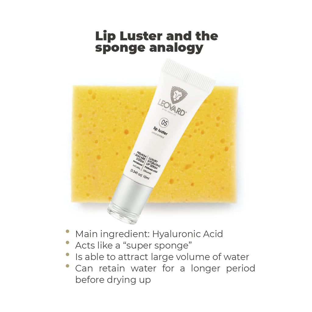 Lip Luster Hyaluronic Acid Lip Balm Hydrating Lip Serum - Organic Natural Lip Hydrating Treatment, Moisturizing Lip Serum, Reduce Dryness Lip Lines Lip Enhancer For Fuller Plump Lips (1 Pack)