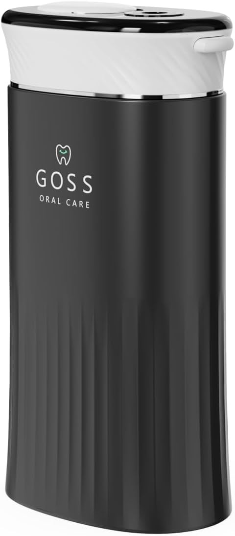 Goss Oral Care Portable Water Flosser for Teeth Cleaning – Cordless, Rechargeable Oral Irrigator for Travel, Braces, Implants, Crowns & Gum Health