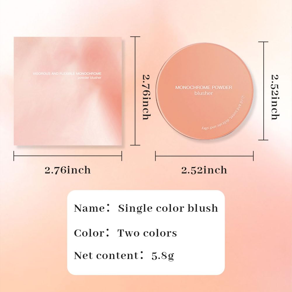 Warm Orange Powder Matte Blush with Mirror – Lightweight Smooth Blendable Baked Blush, Fade & Transfer-Resistant, Natural Matte Finish, Vegan & Cruelty Free, Perfect Makeup Gift for Women #02