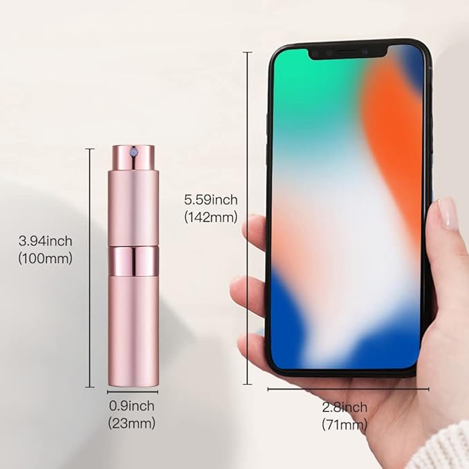 LISAPACK 8ML Atomizer Perfume Spray Bottle for Travel (3 PCS) Empty Cologne Dispenser, Portable Sprayer (Pink)