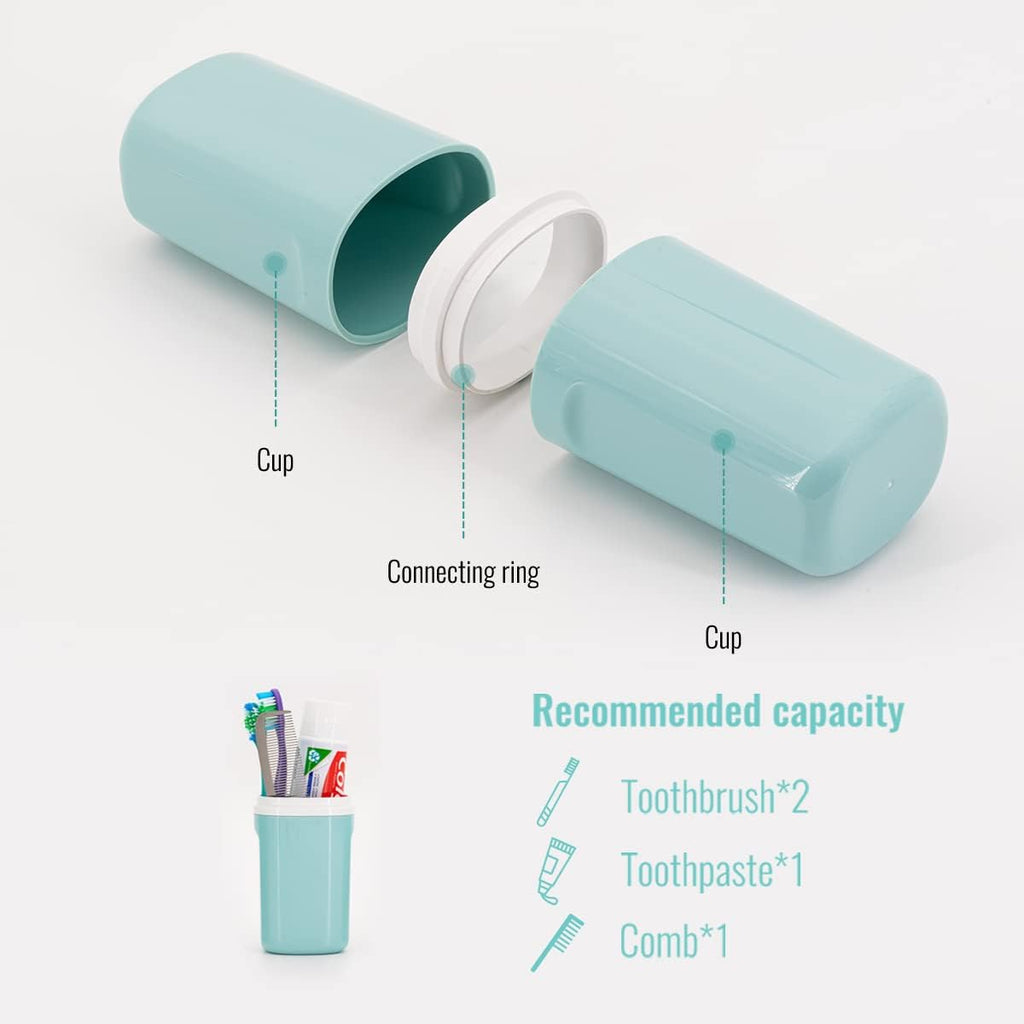 Toothbrush Travel case with 2 Packs Foldable Toothbrush .Portable Toothbrush Holders Travel for Camping Travel Business School Home (Blue)