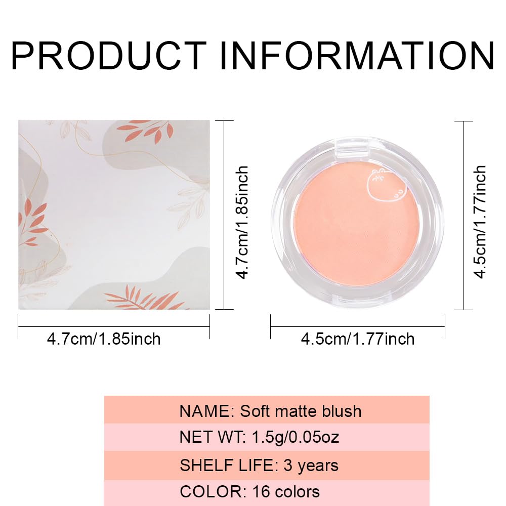 Matte Powder Blush for Cheeks – Long Lasting Natural Face Blusher Makeup, Lightweight Blendable Cheek Color for Women, Vegan & Cruelty-Free – #06 Nude Beige Pink