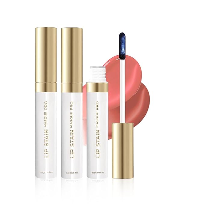 Lip Stain Peel Off – Wipe-Off Lip Stain Tattoo | Long Lasting Waterproof Lip Tint, High-Pigment Matte Lip Color, Smudge & Transfer Proof Lip Stains Masque, Kiss-Proof All-Day Lip Makeup 01#+04#