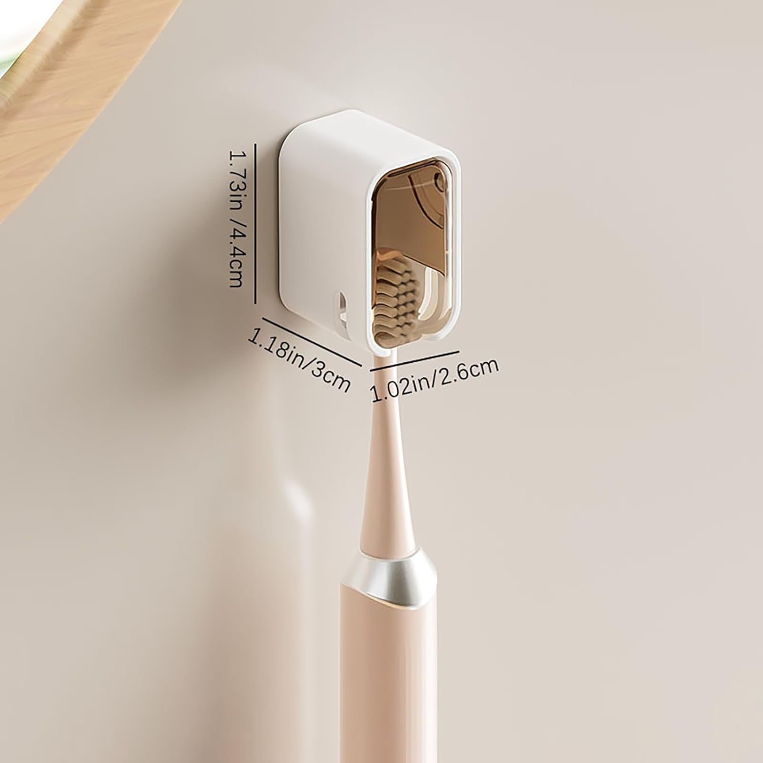 Toothbrush Holder Wall Mounted Toothbrush Holders for Bathrooms, Tooth Brush Holder for Travel and Home, Single Toothbrush Organizer with Cover for Shower 2PCS