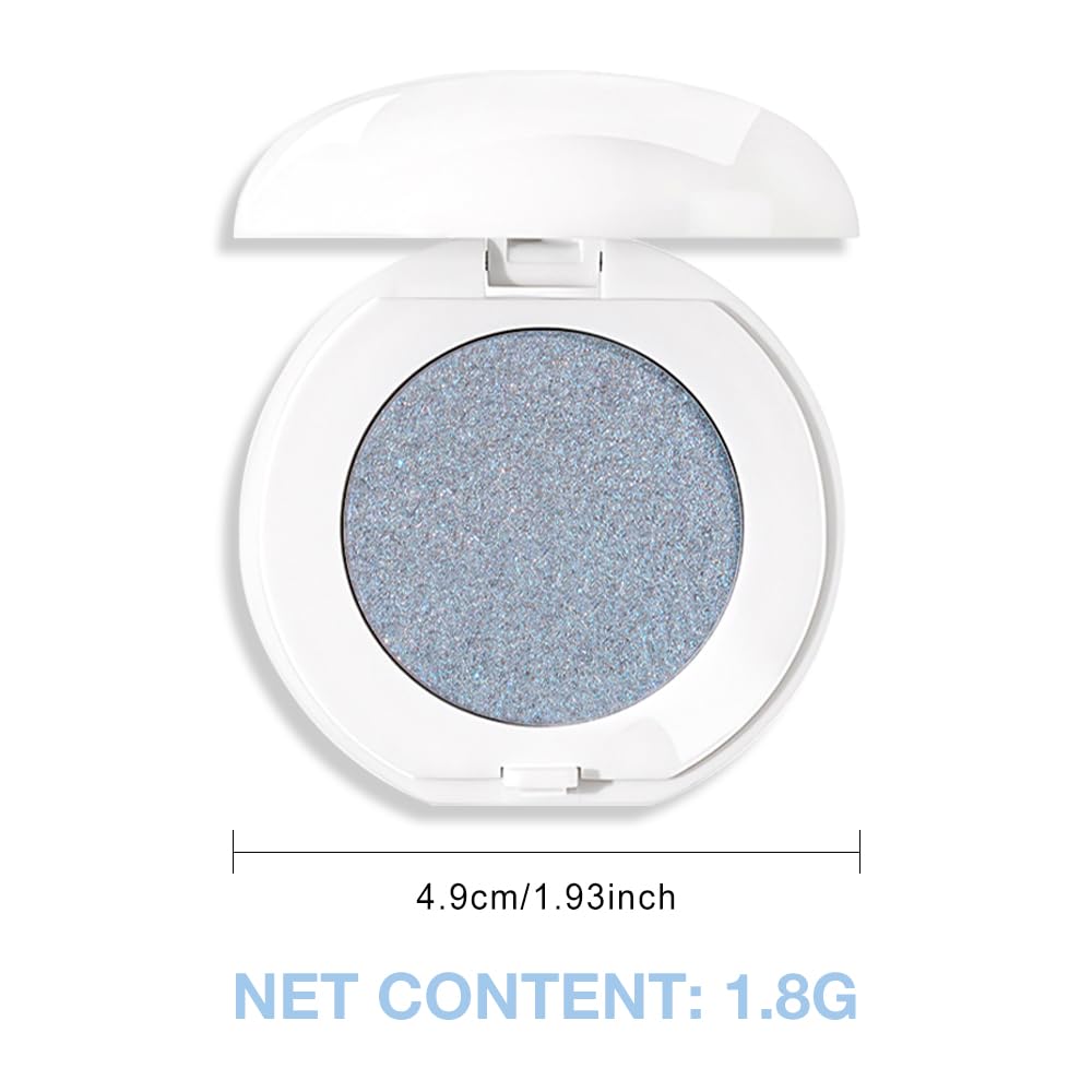 Single Cream Eyeshadow,Ice Blue Shimmer Eye shadow Pallette,Long Lasting Glitter Eyeshadow,Soft Shimmer Eye Makeup,Vegan & Cruelty-Free Mini Eye shadow for Brown Blue Green Eyes. 05#
