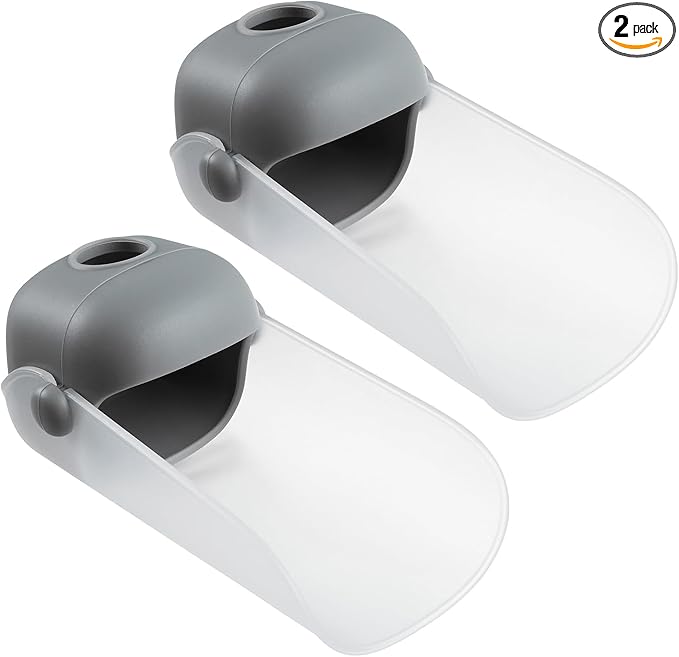 2Pcs Faucet Extender, Fits Standard and Gooseneck Faucets, Grey