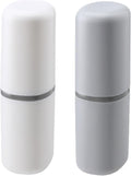 2PCS Toothbrush Travel Case,Multi-Function Portable Toothbrush Cove,Dustproof Toothbrush Holder,Suitable for Business Camping Travel or Daily Use(White + Gray)