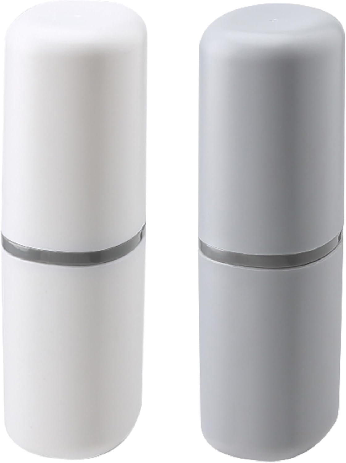 2PCS Toothbrush Travel Case,Multi-Function Portable Toothbrush Cove,Dustproof Toothbrush Holder,Suitable for Business Camping Travel or Daily Use(White + Gray)