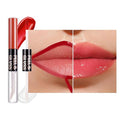 Lip Stain Peel Off Lip Gloss oil Dual-Ended Combo, Vivid Burgundy Lips Liner Stain Peel Off Tattoo, Long Lasting & Waterproof, Transfer-Proof Lip Tint Stain with Lip oil for All Skin Type 04#