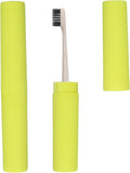 uxcell 2Pcs Travel Toothbrush Case, 7.9x1.2x1.2 Portable Travel Toothbrush Holder with Stripe, Plastic Toothpaste Container for Bathroom, Gym, Business Trip, Camping, Green