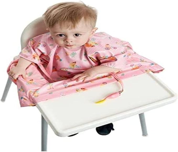 BIBaDO - Long Sleeve Baby Bibs - Babies & Toddlers 6-36 Months - Coverall Baby Led Weaning Bib - Easy Wipe, Soft & Waterproof