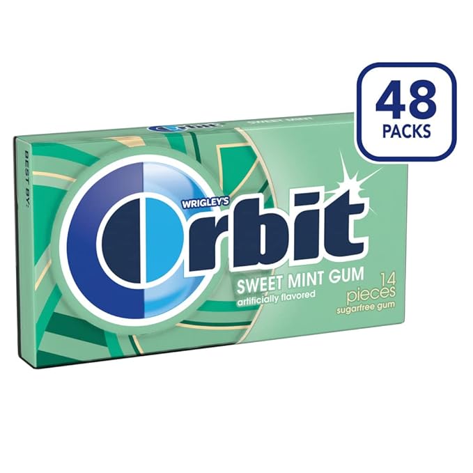 ORBIT Gum Bulk Sweetmint Sugarfree Chewing Gum Bulk, 8 Packs of 14 Pieces, Case of 6