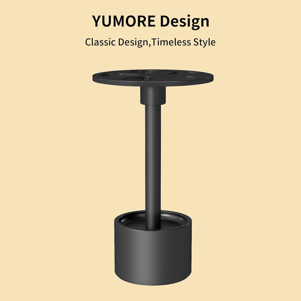 YUMORE Toothbrush Holder Stand Stainless Steel Tooth Brush Holder Bathroom Countertop Organizer Storage (Matte Black)