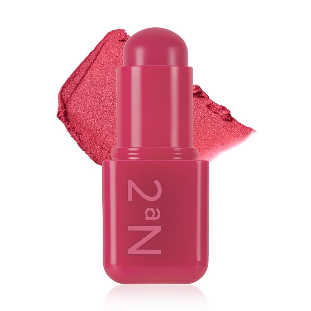 2aN Pocket Cotton Blurring stick (05 Ruddy Cherry, 0.12oz) – 2-in-1 Lip and Cheek Soft Blur Stick, Cloudy Matte Finish, Tone-on-Tone Makeup, Lightweight Watercolor Texture