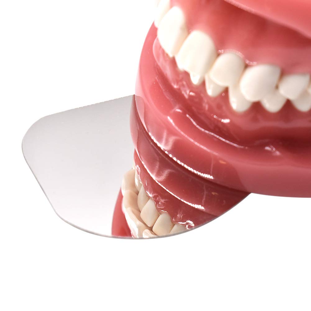 Angzhili 1 piece Dental Photography Mirrors Dental Orthodontic Mirror Stainless Steel Single Sided Photographic Occlusal Mirror,Bendable Dental Oral Mirror Intra-Oral Reflector (C type)