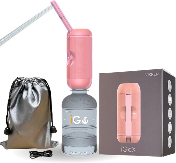 VIKKEN® 250ml iGo X Portable Travel Bidet USB-Type C Rechargeable Electric Mobile Handheld Ultra Strong Water Spray Personal Hygiene Self Care for Women & Men