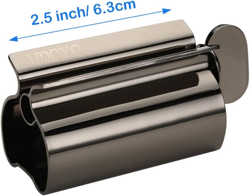 Toothpaste Squeezer - Metal Tube Squeezer Stainless Steel Tube Wringer UDQYQ Toothpaste seat Holder Stand (Black)