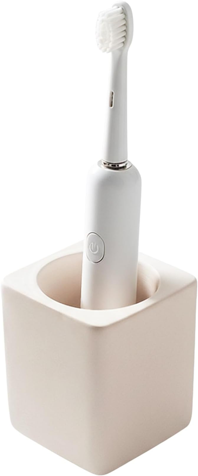 Electric Toothbrush Holders for Bathroom, Diatomite Toothbrush Holder, Toothbrush Cup and Toothpaste Holder, Off-White Countertop Organizer for Desk, Dresser, Bathroom, Bedroom, Rv