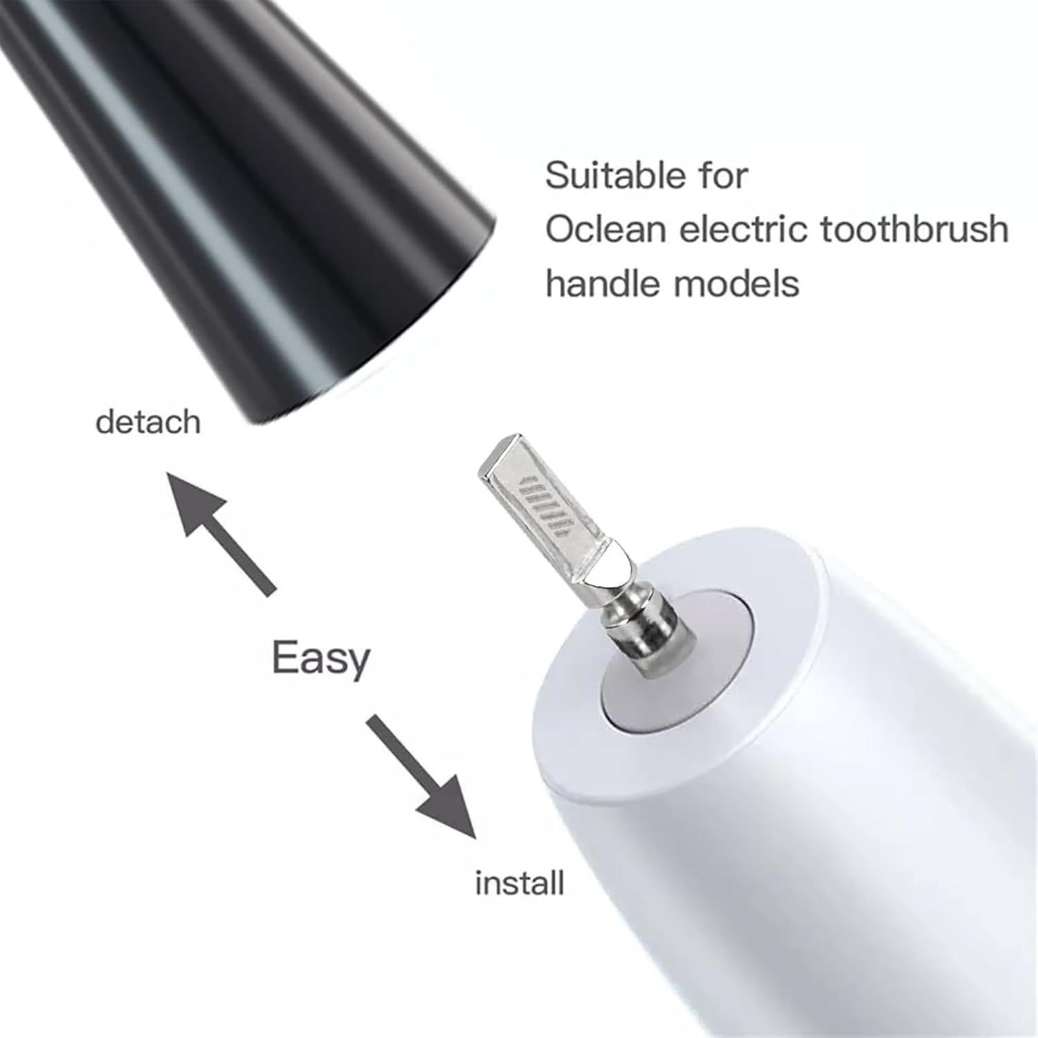 GTHUNDER 8Pcs Electric Toothbrush Heads Suitable for Oclean.with Hygienic Caps,Vacuum-Packed.Fits Adapted for All Oclean Models x pro Elite, X, X Pro,Flow,F1,Air 2(Black)