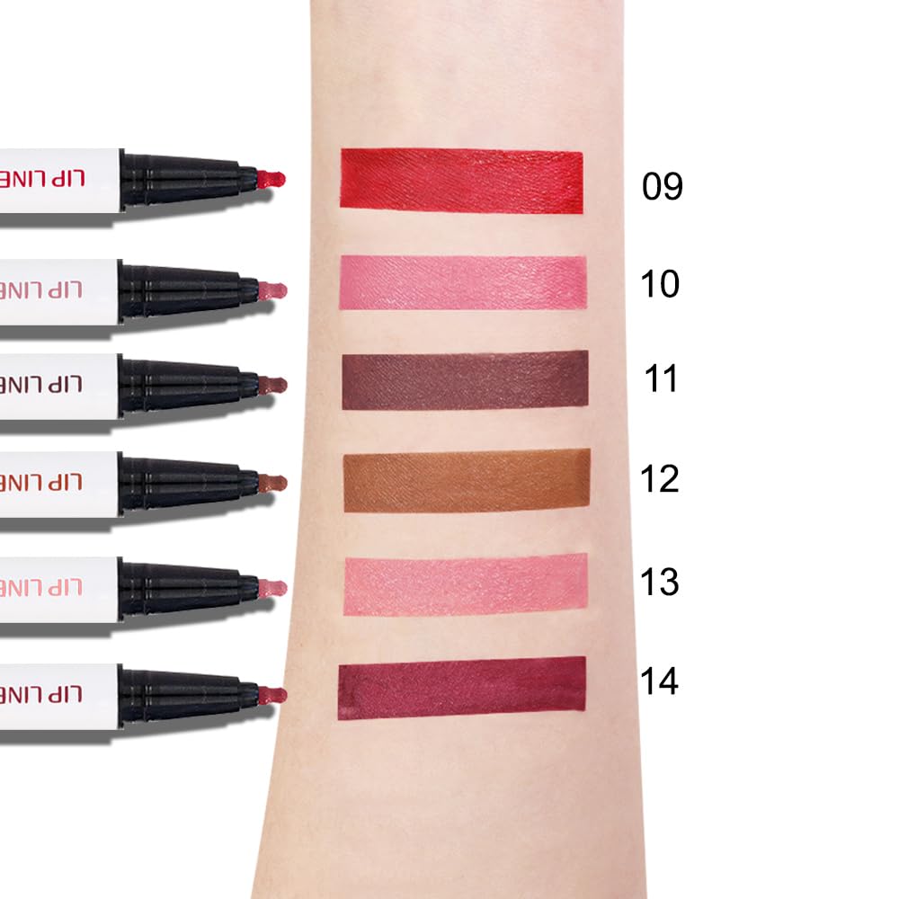 Kaely Nude Brown Longwear Liquid Lip Liner Waterproof, 24 Hour Long Lasting Lip Liner Stain Marker Pen, 2-in-1 Matte Semi Permanent Lipliner & Lipstick, Vegan & Cruelty-Free, 12