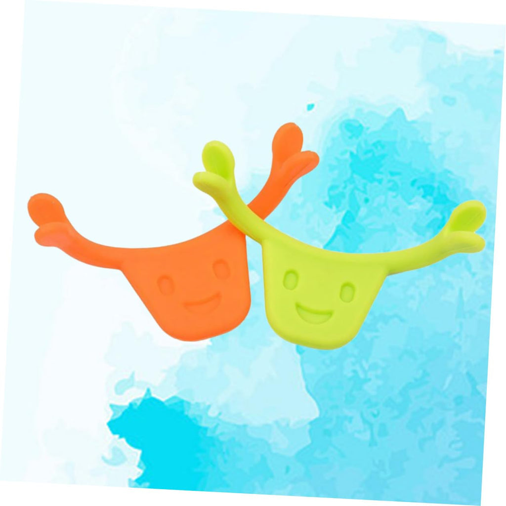 2pcs Silicone Smile Trainer for Facial Muscle Stretching and Lifting Natural Smile Maker Mouth Exerciser Edible Material Brace Green Orange