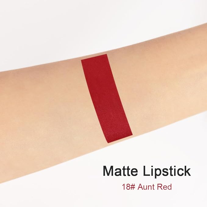 BINGBRUSH Smooth Longwear Lipstick Pack Set, Matte Color Stick Ultimate Lip Crayon for Makeup Collection - Waterproof Velvet Lipgloss Lip Stain (18#)