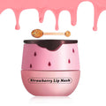 Strawberry Lip Balm and Sleeping Mask, Bee Honey Pot, Scrub Exfoliator, Day & Night Care - Hydrate, Repair, Prevent Dry