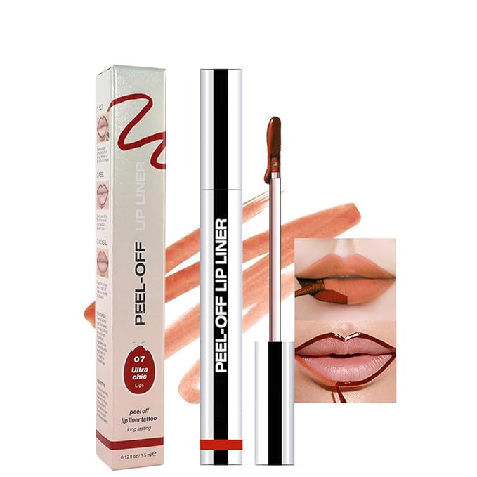 Matte Liquid Lip Stain Peel Off Lip liner Tattoo, Orange Red Matte Peel Off Lip Stain, Long Lasting Waterproof Lipstick Lip Gloss Stain, Transfer-proof for All Skin Types, 0.12 fl oz 07#