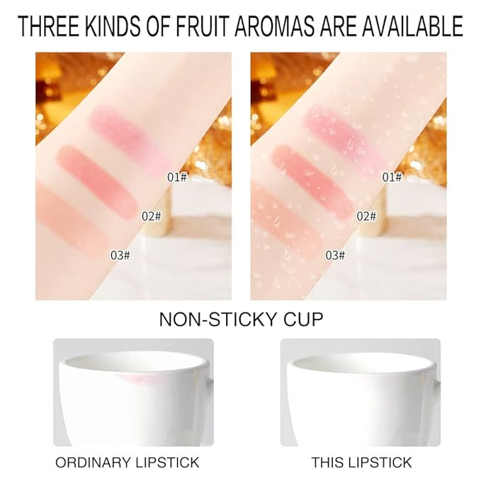 BINGBRUSH 3Pcs Color Changing Lipstick,Red Pink PH Mood Long Lasting Labiales Lip Care Moisturizer Lip Balm Korean Magic Lip Gloss Lip Tinted Stain Makeup Lipstick Set for Women