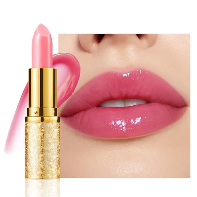 BINGBRUSH Color Changing Lipstick Queen,Moisturizer Long Lasting Lip Care Lip Balm Magic Lip Gloss Lip Tint Stain Glossly Makeup Lipstick Set for Women (#1 Peach Pink, 1 Count(Pack of 1))