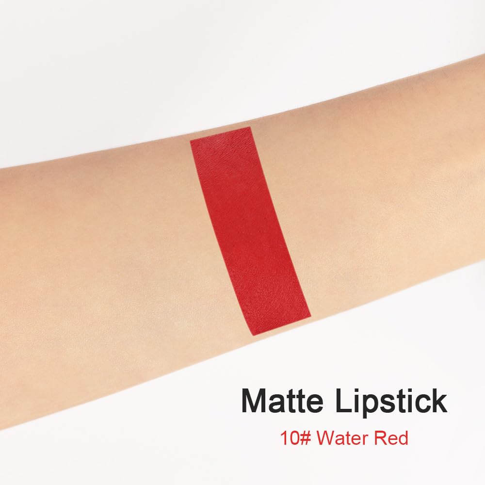 evpct 1Pcs Ruby Red Matte Lipstick and Lip Crayon Liner Pencil Pen Set for Women Lip Stain Long Lasting Waterproof labiales mate magicos 24 horas originales pintalabios permanente 24 horas 10