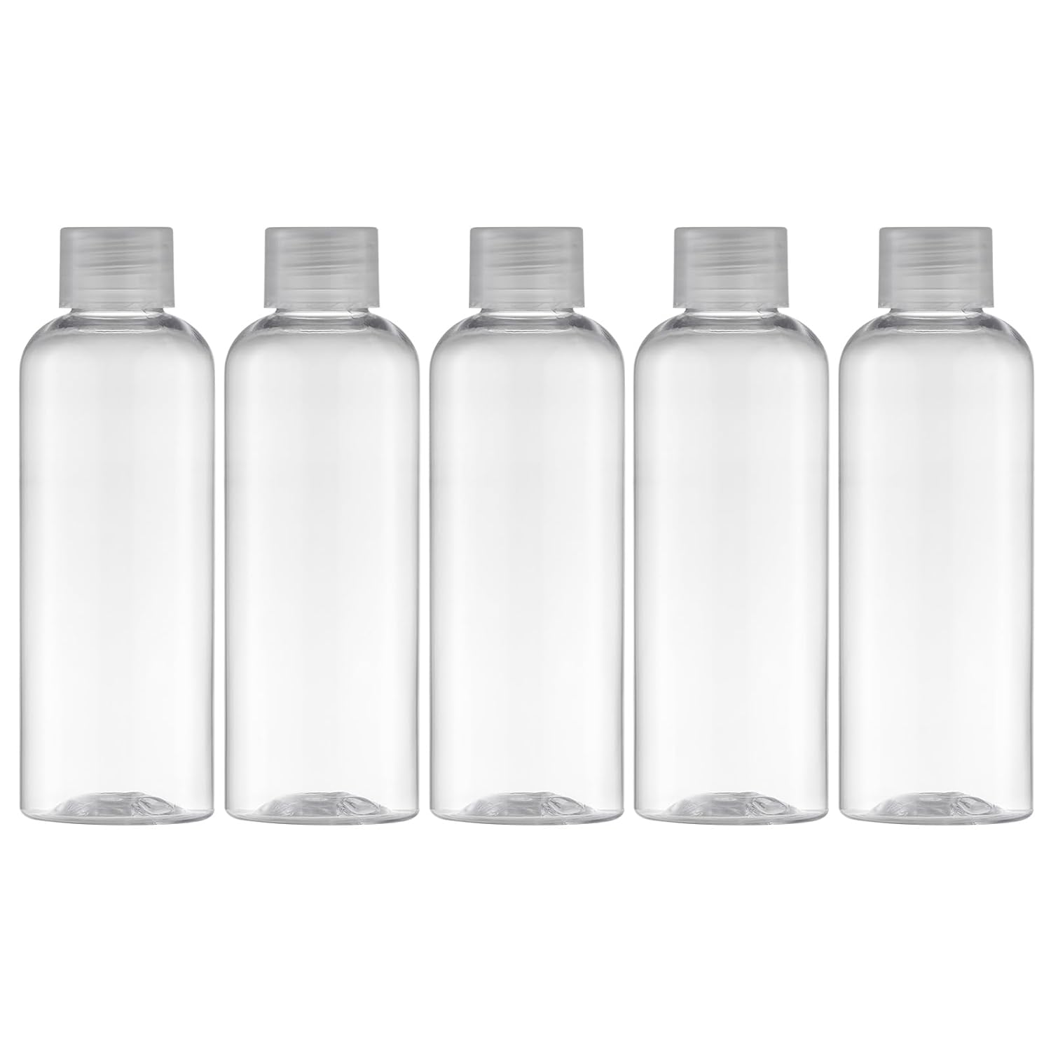 Tekson Plastic Travel Bottles 3.4 oz, Travel Size Containers for Shampoo, Empty Mouthwash Bottles with Clear Screw Cap (100ml, Clear)