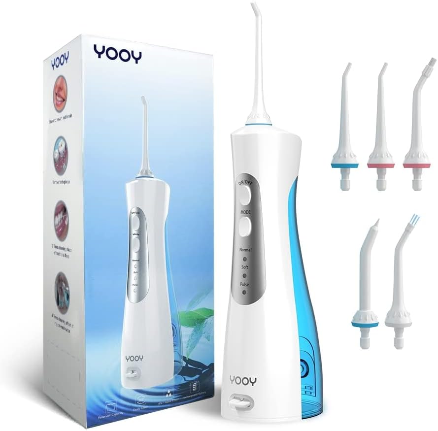 Water Dental Flosser Teeth Portable Cordless Oral Irrigator Gums Braces Orthodontic Care Irrigation Cleaner Electric Waterflosser Flossing for Teeth Cleaning Rechargeable for Home Travel