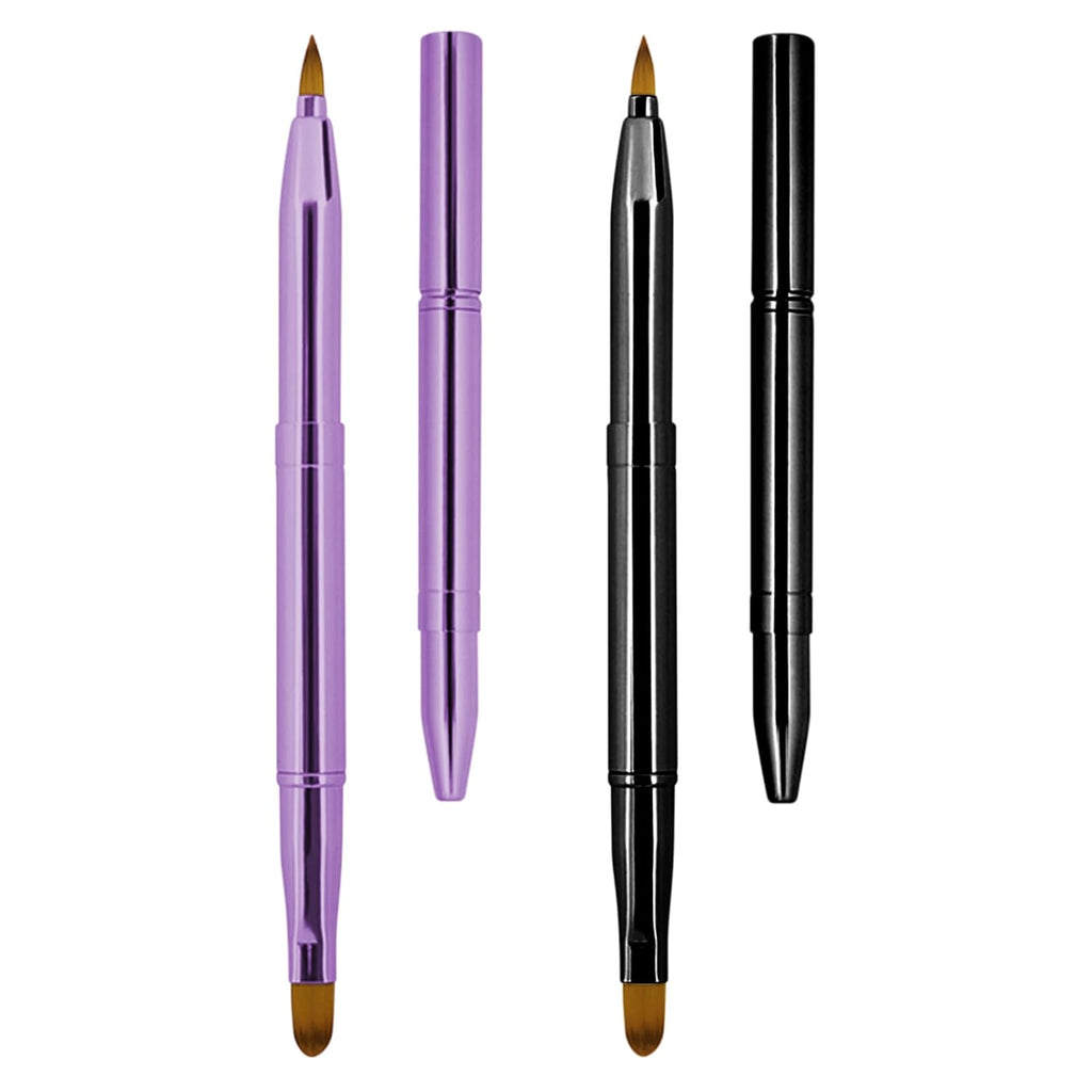 Unaone [2 Pack] Lip Brush for Lipstick, Retractable Lip Brushes, Dual-ended Makeup Brush for Lipstick Lip Gloss, Include Lid
