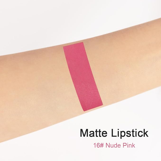 BINGBRUSH Smooth Longwear Lipstick Pack Set, Matte Color Stick Ultimate Lip Crayon for Makeup Collection - Waterproof Velvet Lipgloss Lip Stain (16#)