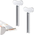 Toothpaste Squeezer, Metal Tube Squeezer Key Stainless Steel Toothpaste Roller Tube Wringer for Paint, Cream, Cosmetic and Hair Dye (B*2 PCS)