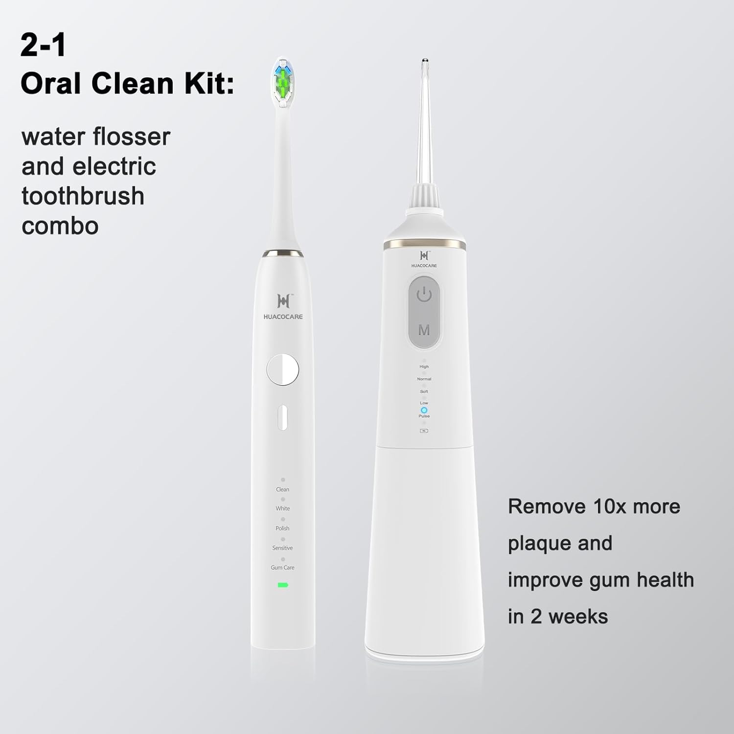 Upgraded Model Water flosser and Electric Toothbrush Combo-5 Brushing & Flossing Mode-Game-Changer for Your Oral Care Routine.2-in-1 Oral Clean Kit-for Teeth Cleaning and Gum Health(White)