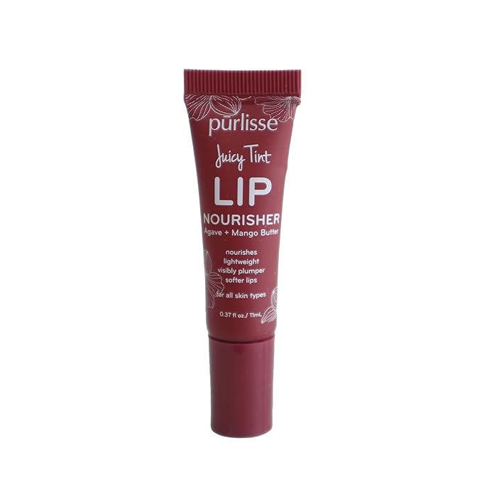 pürlisse Juicy Tint Moisturizing Tinted Lip Balm for Women - Hydrating Lip Treatment for Dry Cracked Lips - Enriched with Shea Butter & Jojoba Oil for Plumper Soft Lips - Berry Shine (.38 oz)