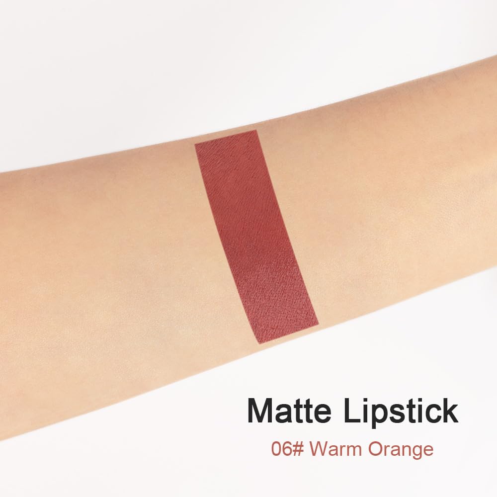 evpct 1Pcs Brown Matte Lipstick and Lip Crayon Liner Pencil Pen Set for Women Roll up Lip Liner Dark brown Lip Stain Long Lasting Waterproof labiales mate magicos 24 horas originales 06