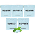 Refresh Gum, Xylitol, Natural, Sugar Free, Chewing Gum, Plastic Free, Natural Flavors & Organic Ingredients, Non GMO, Gluten Free, Vegan, 12 Count (Pack of 5), Peppermint