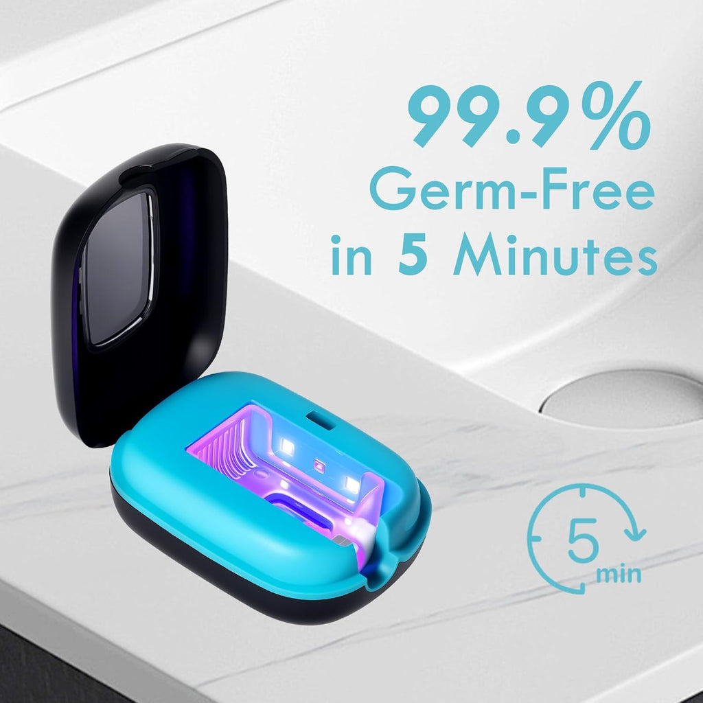 UV Toothbrush Sanitizer Cover, Rechargeable Travel Cap with Magnetic Wall Mount, Portable Cleaner for Any Size Toothbrush