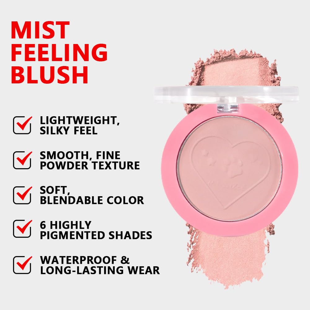 Matte Blush Powder for Cheeks, Cruelty Free Makeup – Long Lasting Natural Face Blusher Makeup, Lightweight Blendable Cheek Color Palette for Women All Skin Tones - #01 Soft Pink