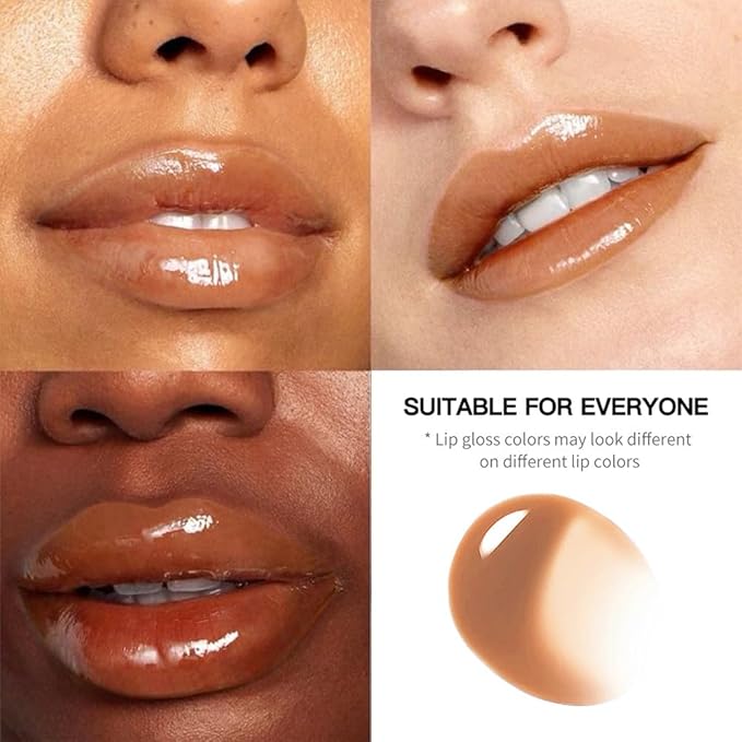 Browm Honey Butter Lip Stain Tinted Lip Gloss, Shine Moisturizing Plumper Liquid Lipstick for Women,Natural Nourishing Hydrating Lip Balm for Dry Lips,Lightweight Lip Liner Care Makeup,Vegan #7