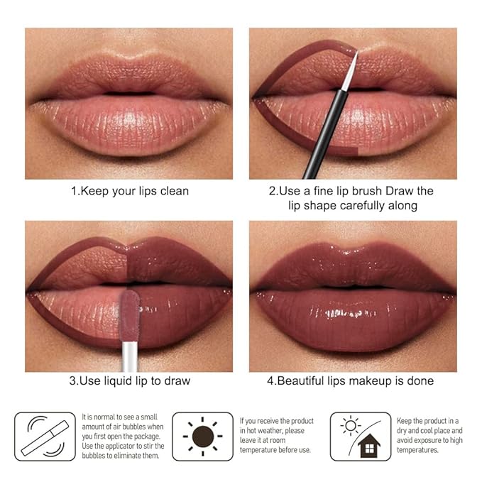 Kaely Longwear No-Budge Lipstick for Women, Highly Pigmented Liquid Lip Color Makeup, Non-Transfer Lip Gloss Stain Waterproof Smudge Proof 24 Hour, Instant Shine, Vegan & Cruelty-Free, 14 WITTY