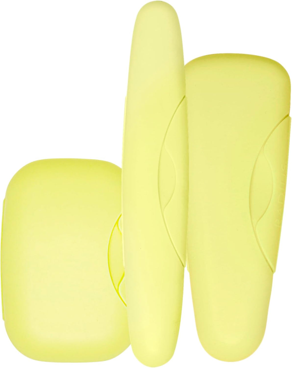 RADIUS Travel Case Value Pack, 3 Count (Toothbrush, Razor, Soap), BPA-Free Recycled Plastic, Portable for Bathroom, School, Home, Camping - Lemon Yellow