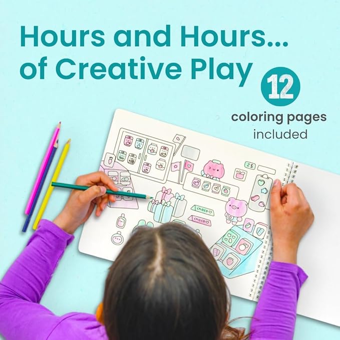 CUPKIN My First Trip Sticker + Coloring Book (500+ Stickers & 12 Scenes) Side by Side Activity Book Design, Fun Toddler Travel Essential Sticker Books for Kids 2-4, Great for Older Boys & Girls