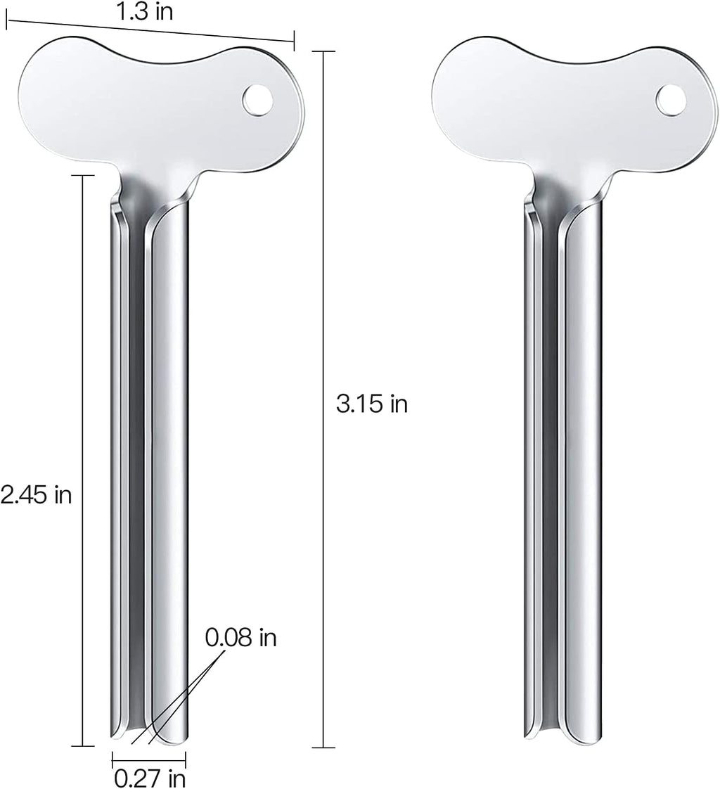 ZOCONE Toothpaste Squeezer, 6pcs Metal Tube Squeezer Key Stainless Steel Toothpaste Roller Tube Wringer for Paint, Cream, Cosmetic and Hair Dye(E)