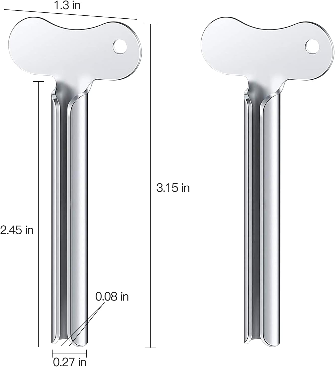 ZOCONE Toothpaste Squeezer, 6pcs Metal Tube Squeezer Key Stainless Steel Toothpaste Roller Tube Wringer for Paint, Cream, Cosmetic and Hair Dye(E)